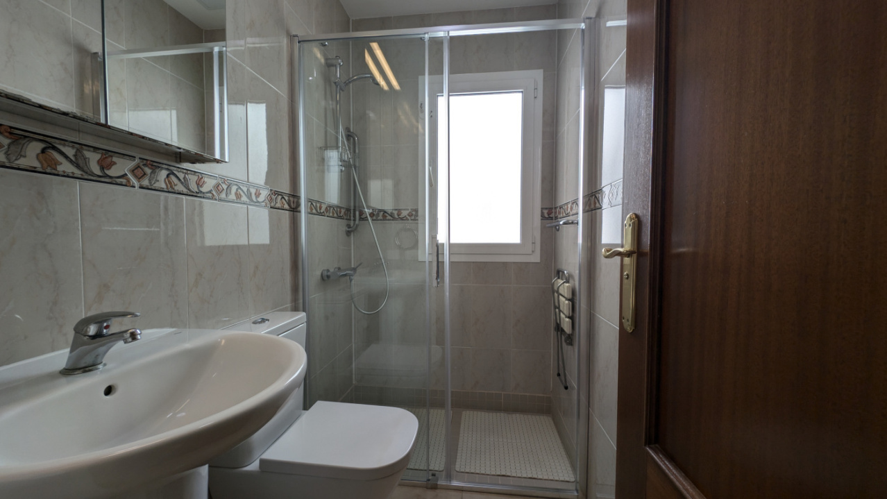 Bathroom with large walk in shower